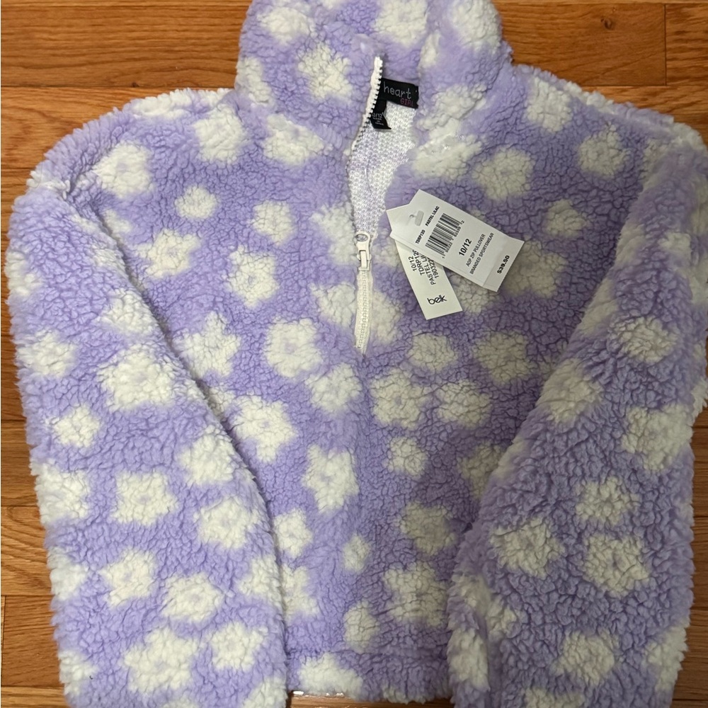 Belk Lilac and White Zip Pullover